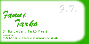 fanni tarko business card