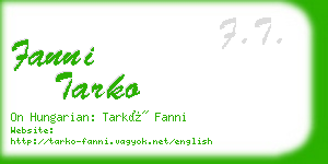 fanni tarko business card